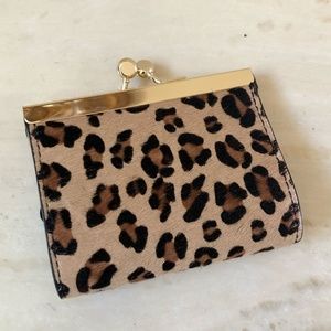 Banana Republic Leopard Calf Hair Coin Purse NWT